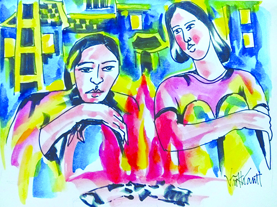 Bên đống lửa